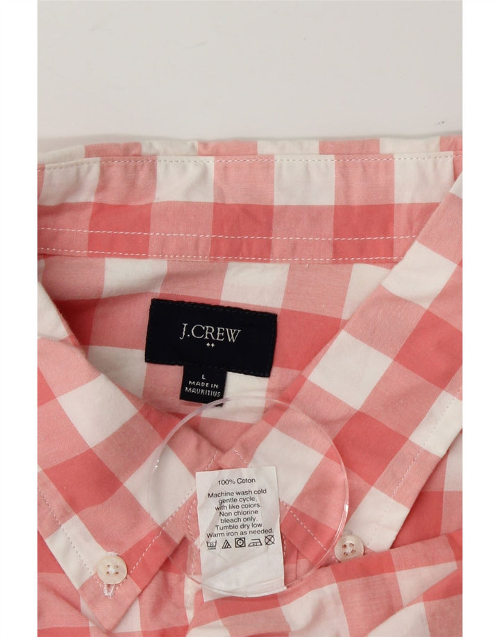 J. CREW Mens Shirt Large Pink Check Cotton Vintage J. Crew and Second-Hand J. Crew from Messina Hembry 