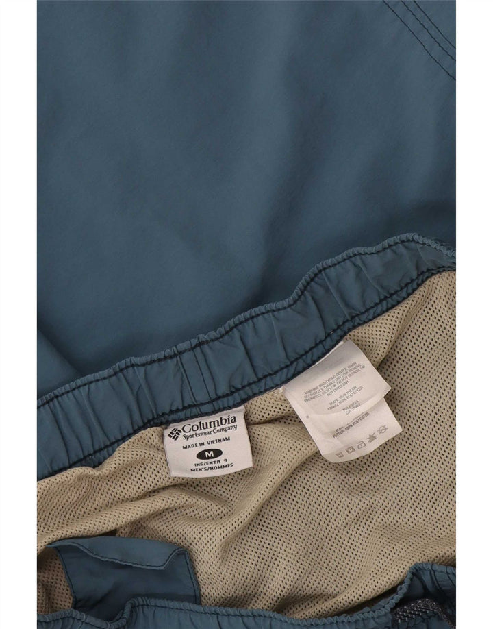 Columbia Mens Cargo Shorts Médio W36 Azul Nylon