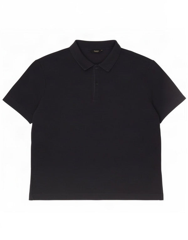 Camisa polo masculina Massimo Dutti XL azul marinho algodão