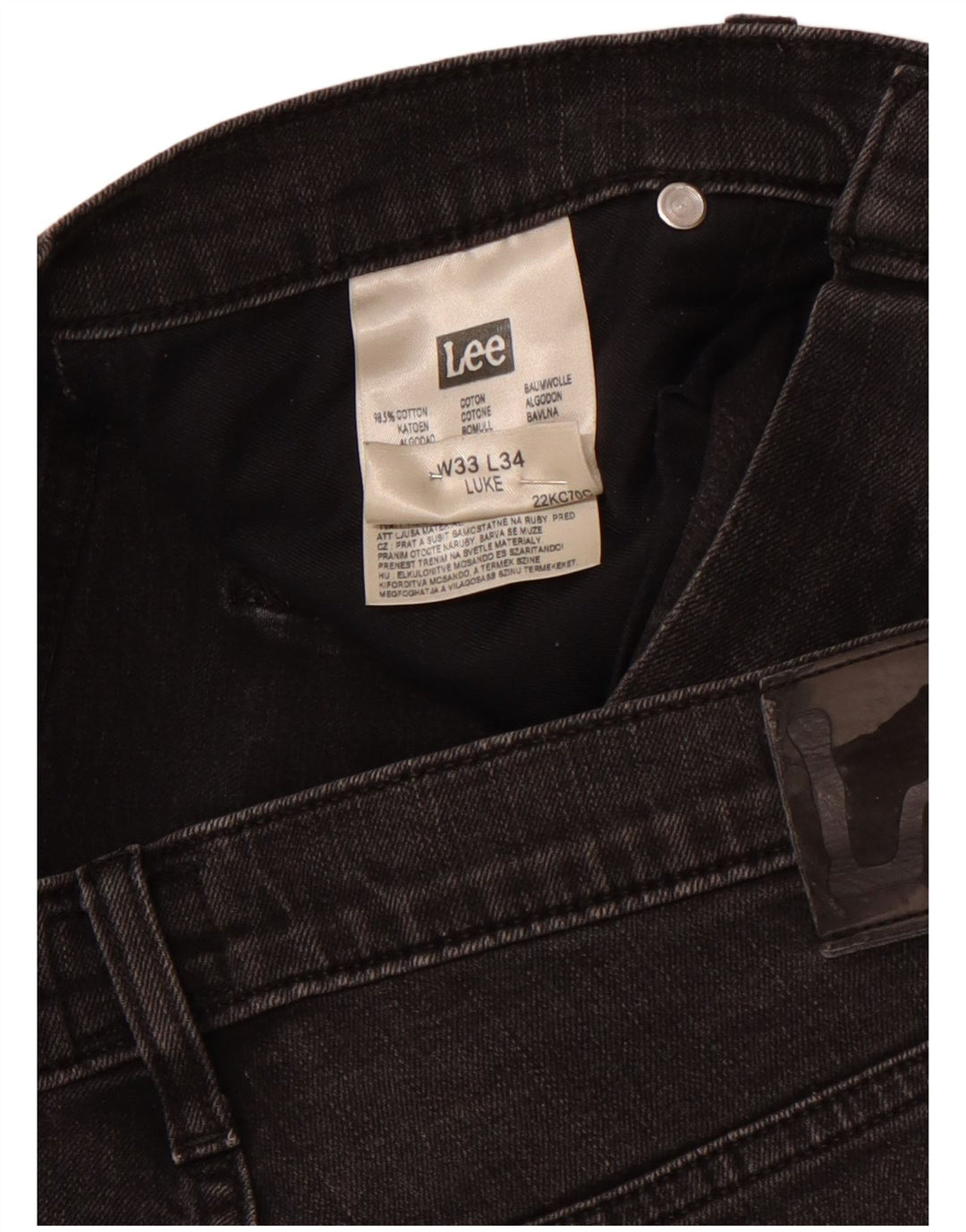LEE Calça jeans feminina Luke Slim W33 L30 algodão preto