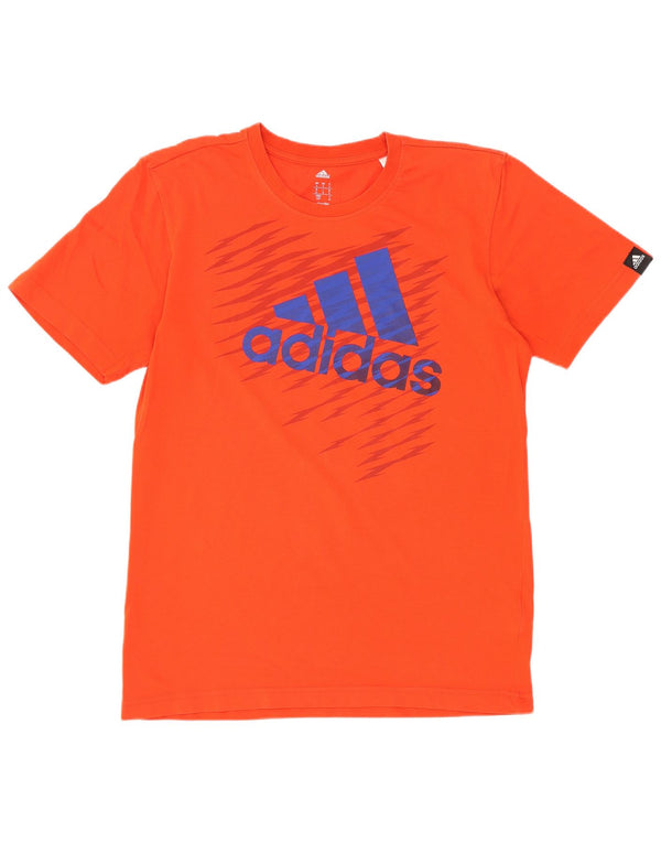 Camiseta Adidas Masculina Climalite Graphic Top Pequeno Algodão Laranja