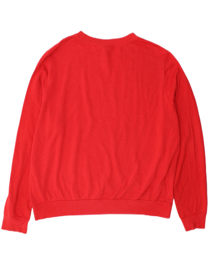Nike feminino gráfico oversized moletom jumper UK 18 XL algodão vermelho