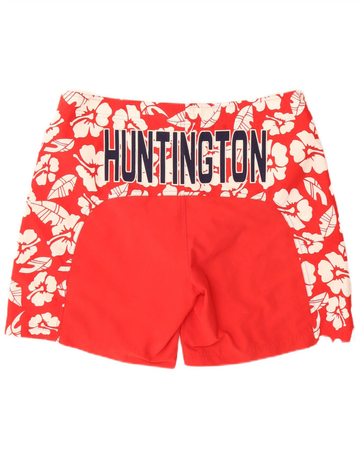 Shorts de natação masculino Kappa gráfico grande poliéster floral vermelho