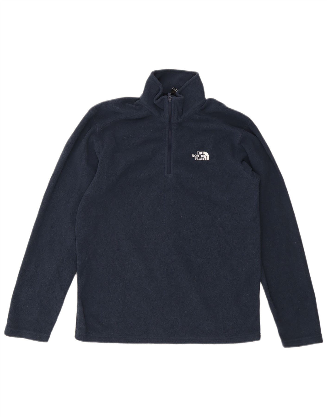 THE NORTH FACE Suéter masculino de lã com gola e zíper, pequeno, azul marinho, poliéster
