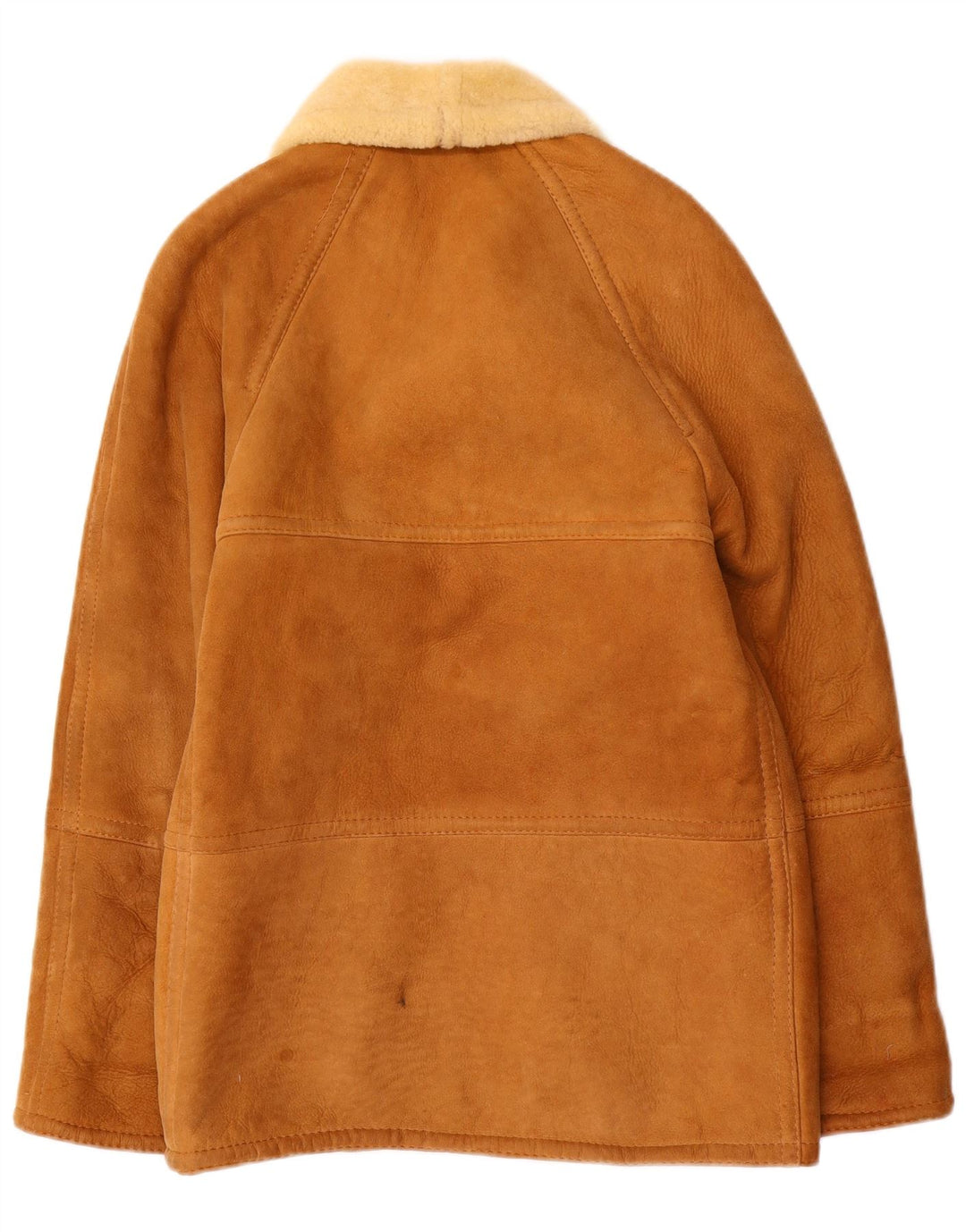 Jaqueta masculina vintage de shearling UK 36 Shearling bege pequeno