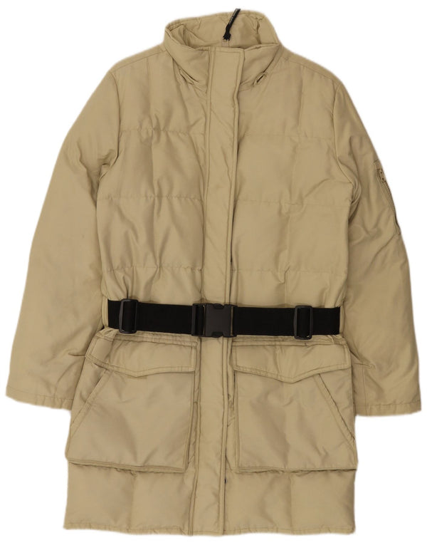 Casaco acolchoado grande feminino Woolrich Reino Unido 10 pequeno bege nylon
