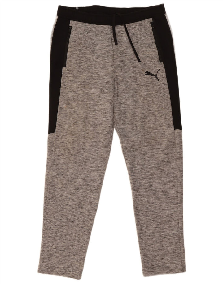 Calça de treino masculina Puma grande cinza colorblock algodão