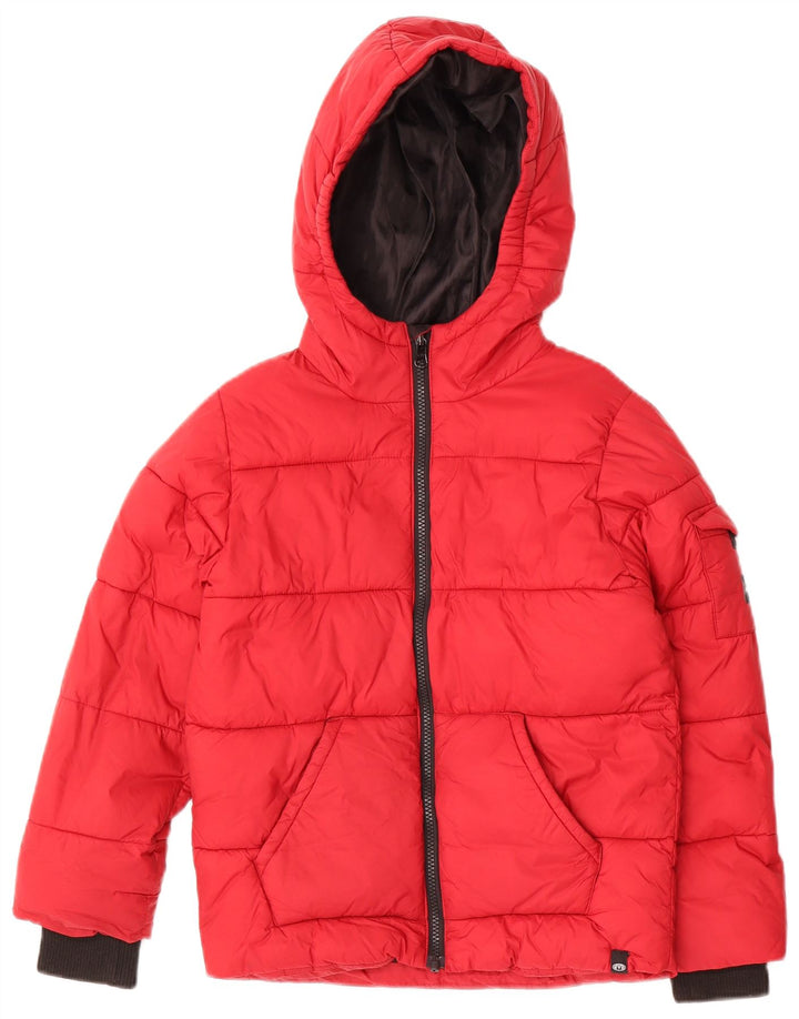 Jaqueta acolchoada com capuz Animal Boys 7-8 anos nylon vermelho