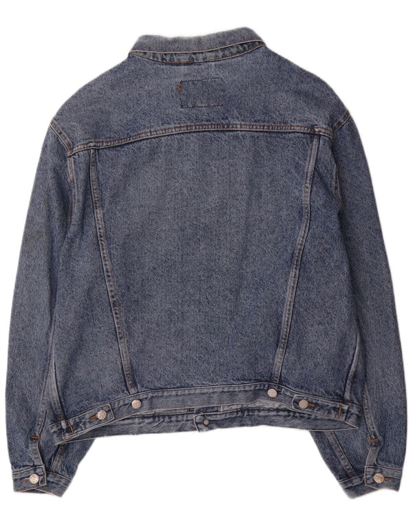 Jaqueta jeans masculina vintage UK 42 XL algodão azul