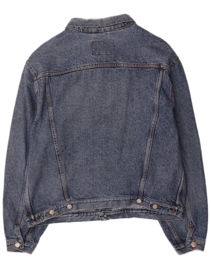 Jaqueta jeans masculina vintage UK 42 XL algodão azul