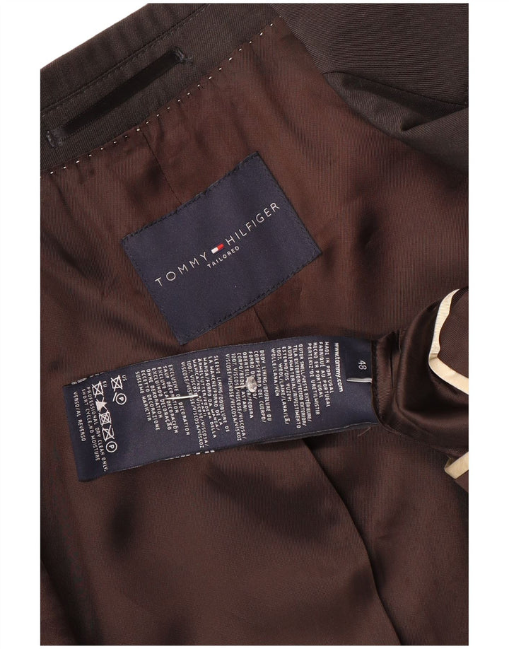 Jaqueta Blazer Masculina Tommy Hilfiger com 2 Botões IT 48 Lã Marrom Médio