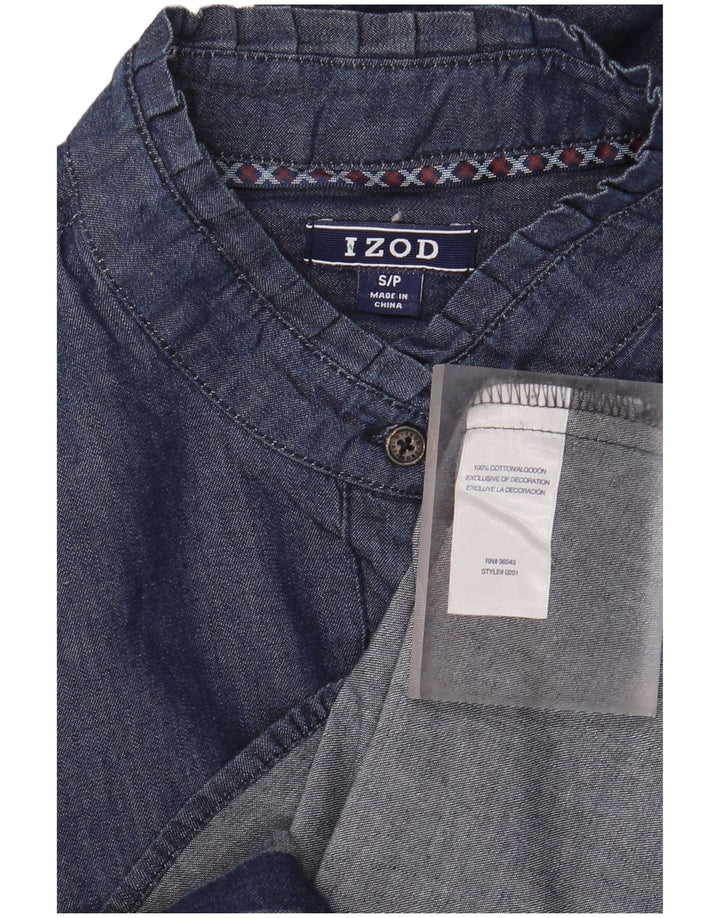 Camisa jeans feminina IZOD Reino Unido 10 algodão azul marinho pequeno