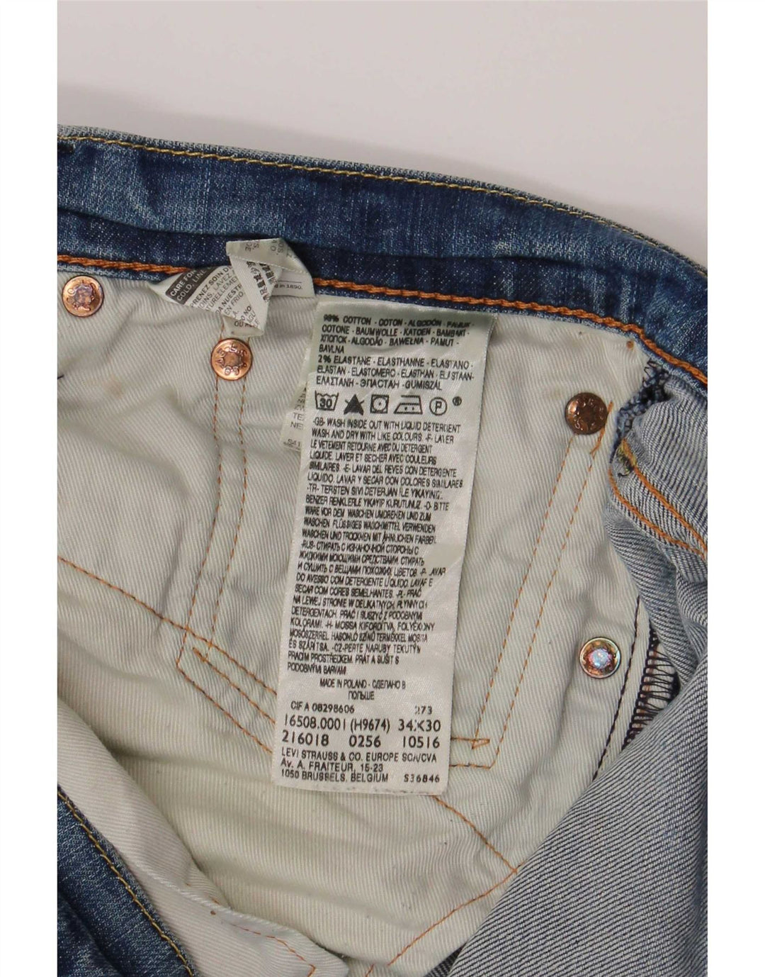 Levi's Masculino 508 Straight Jeans W34 L30 Azul Algodão