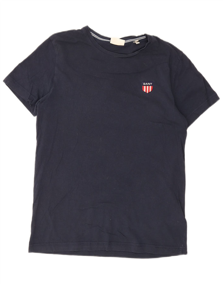 Camiseta masculina GANT de algodão azul marinho médio