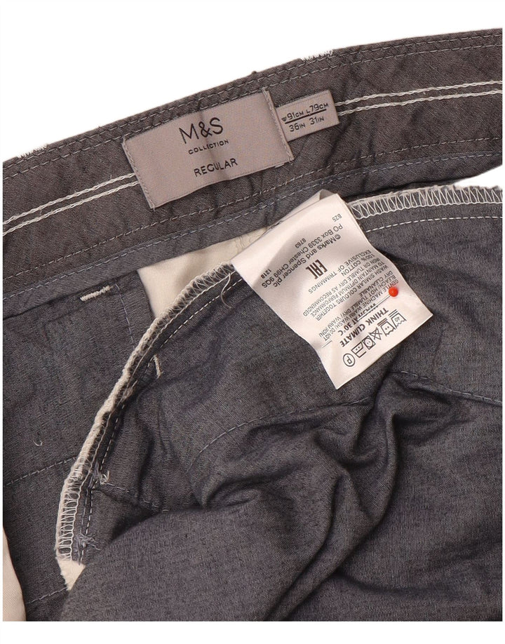 Calça chino masculina reta regular Marks & Spencer W36 L31 branco