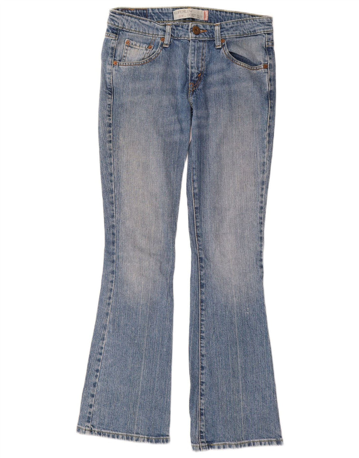 Calça jeans feminina Levi's 518 Super Low Bootcut W28 L32 azul algodão