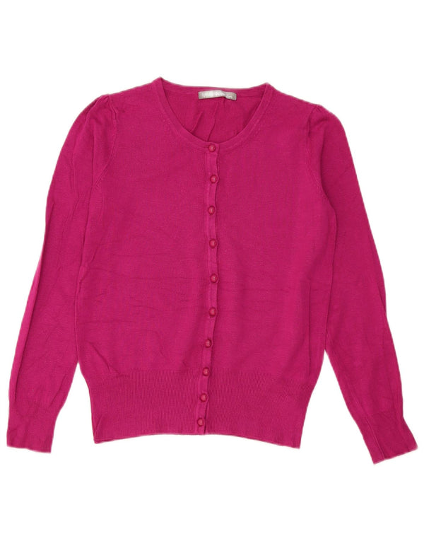 Suéter cardigã feminino Marks & Spencer UK 8 pequeno viscose rosa