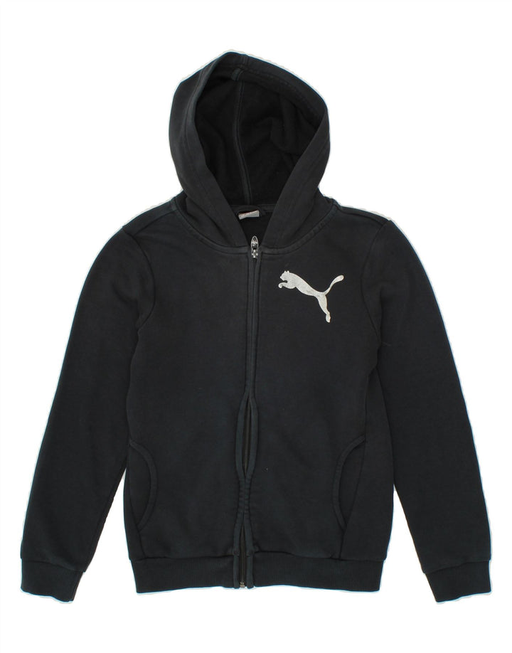 PUMA Boys Zip Hoodie Sweater 11-12 Years  Black Cotton Vintage Puma and Second-Hand Puma from Messina Hembry 