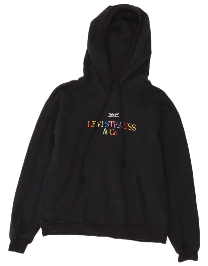 Moletom com capuz gráfico masculino Levi's pequeno algodão preto