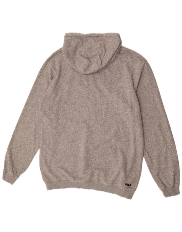 Fila Mens Graphic Hoodie Jumper XL Grey Cotton