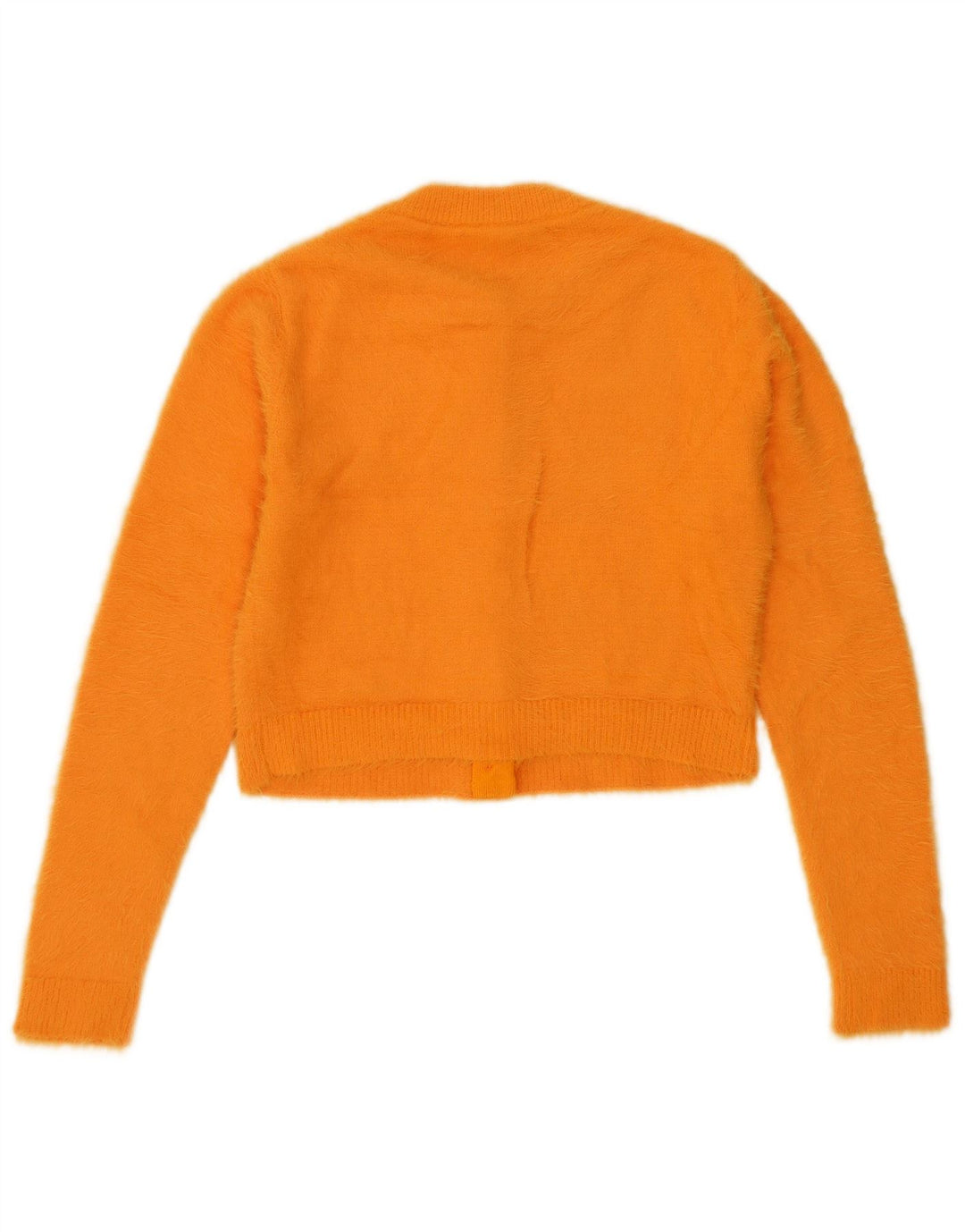 Suéter cardigã feminino Zara UK 10 pequeno laranja nylon