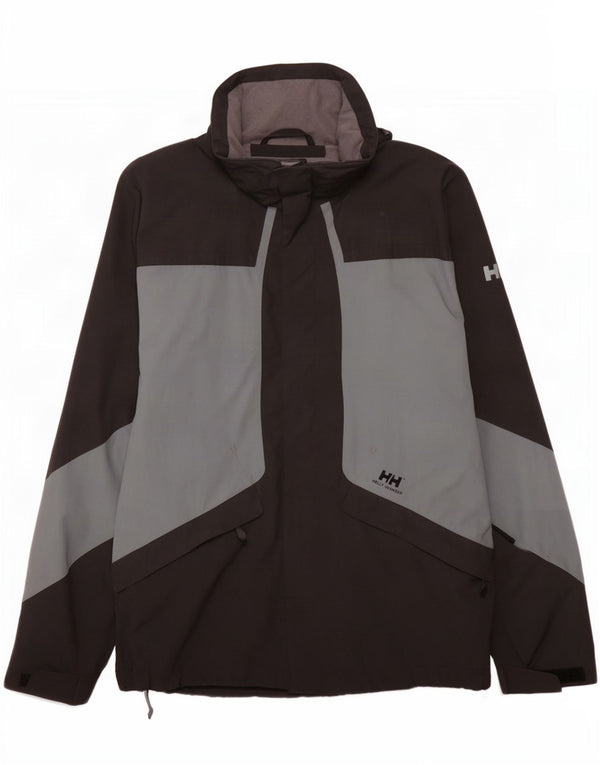 Jaqueta de chuva masculina Helly Hansen UK 38 médio preto colorblock nylon
