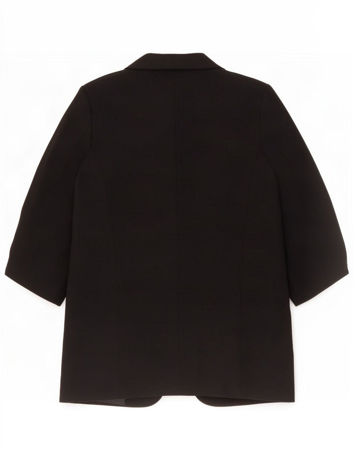 Jaqueta blazer aberta manga 3/4 feminina Zara Reino Unido 10 poliéster preto pequeno