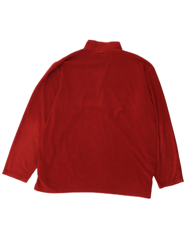 Suéter masculino de lã Jack Wolfskin com zíper e gola UK 48 2XL poliéster Borgonha