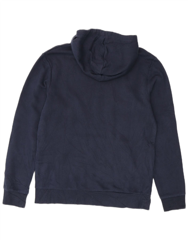 JACK & JONES Mens Graphic Hoodie Jumper Medium Navy Blue Cotton Vintage Jack & Jones and Second-Hand Jack & Jones from Messina Hembry 