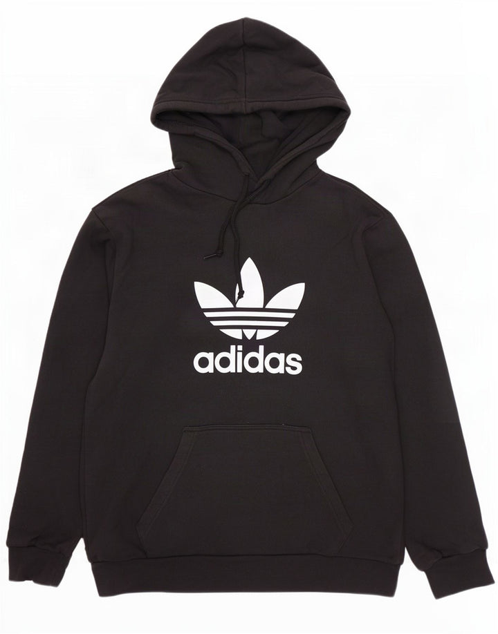 Adidas masculino gráfico moletom com capuz médio algodão preto
