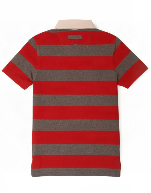 Camisa pólo de rugby masculina Fat Face XS algodão listrado vermelho