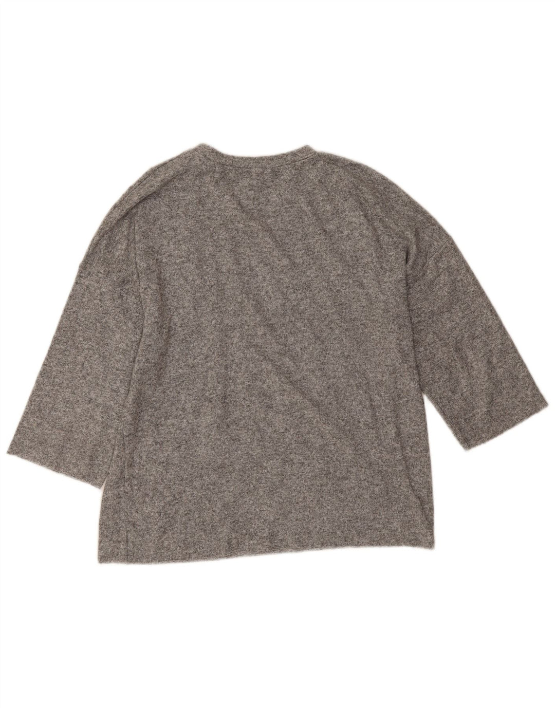 Zara Suéter feminino oversized com gola redonda Reino Unido 14 cinza médio