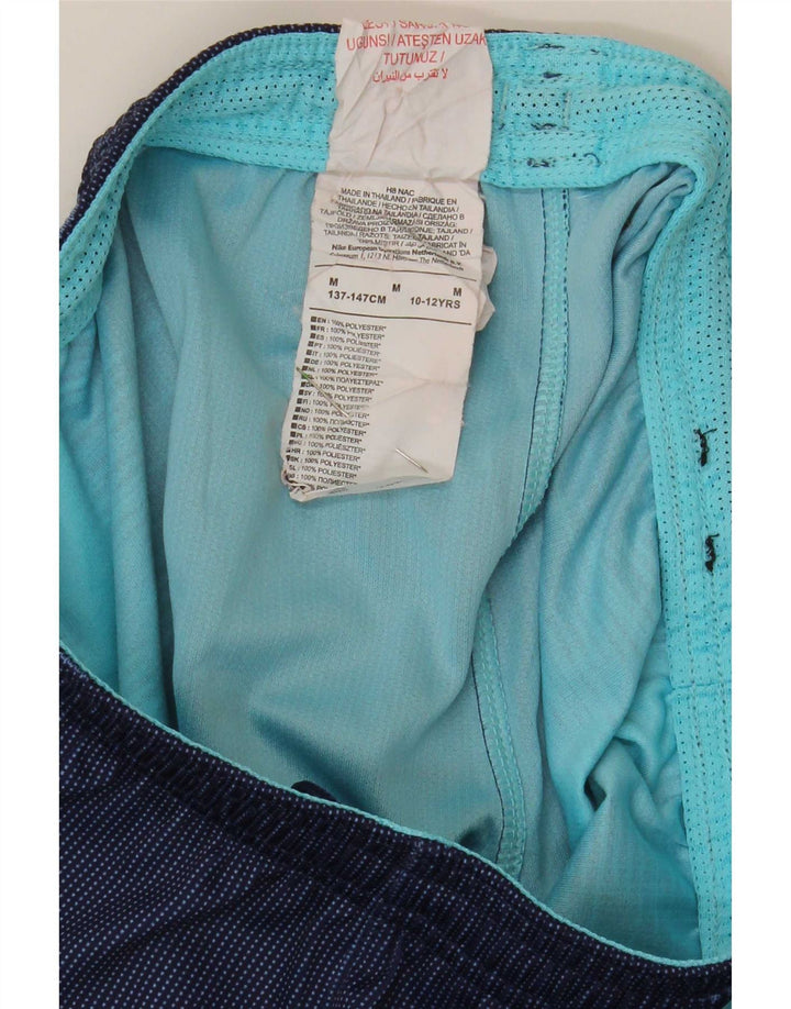 Shorts esportivos masculinos Nike 10-11 anos médio azul marinho colorblock poliéster