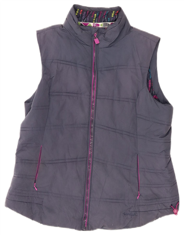 Gilet acolchoado feminino da Weird Fish UK 14 grande poliéster azul marinho