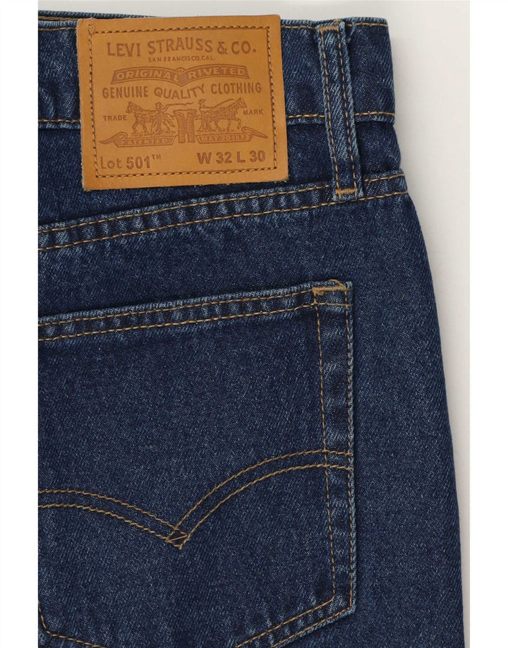 Levi's Masculino 501 Straight Jeans W32 L30 Azul Algodão