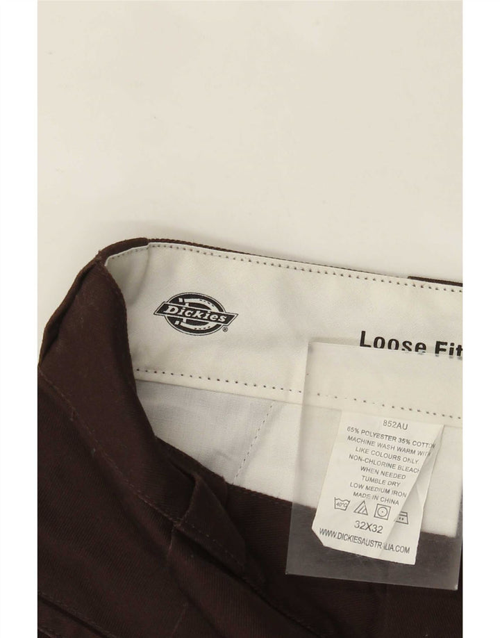 Calças cargo masculinas Dickies Loose Fit W32 L32 poliéster marrom