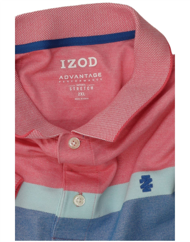 Camisa polo masculina Izod 2XL algodão colorblock multicolorido
