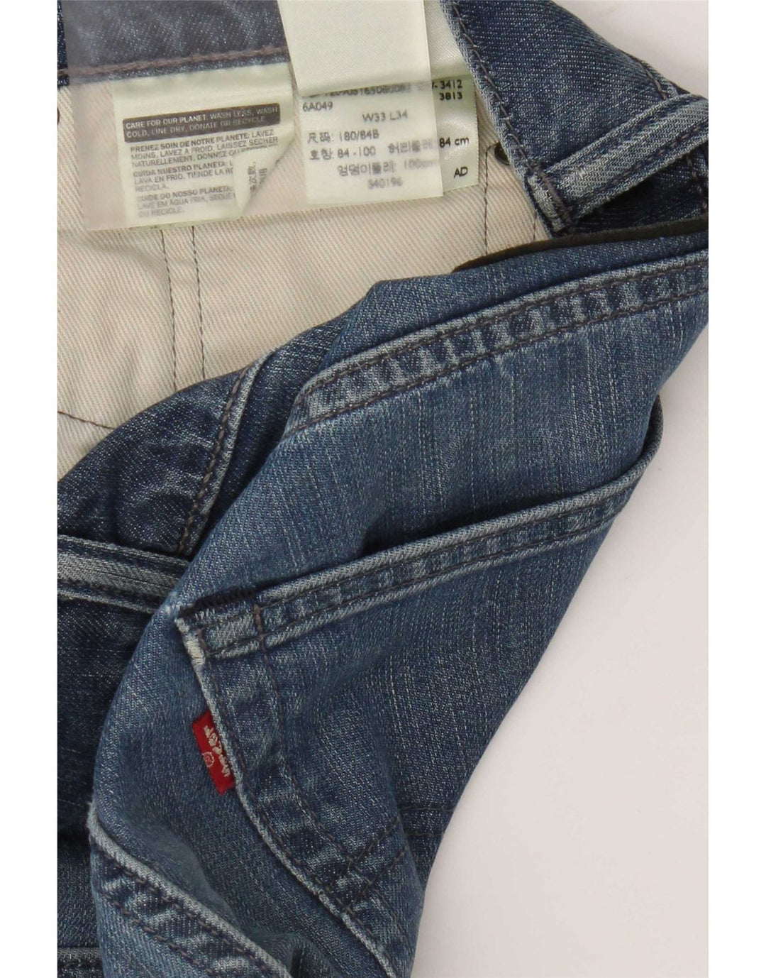 Levi's Mens Slim Jeans W33 L34 Azul Algodão