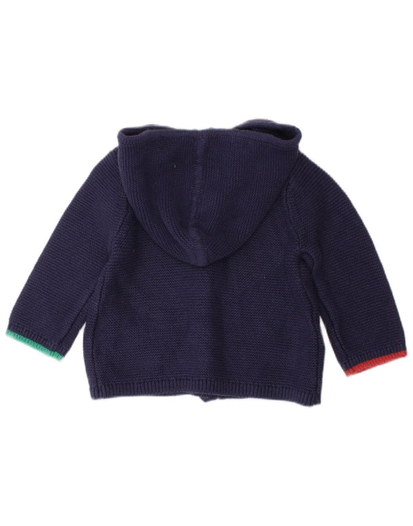JOULES Suéter cardigã estampado com capuz para bebês meninas de 3 a 6 meses azul marinho
