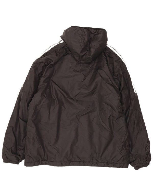 Jaqueta acolchoada com capuz masculina Adidas UK 42 XL poliéster preto