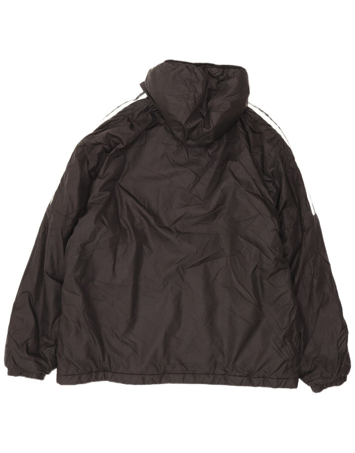 Jaqueta acolchoada com capuz masculina Adidas UK 42 XL poliéster preto