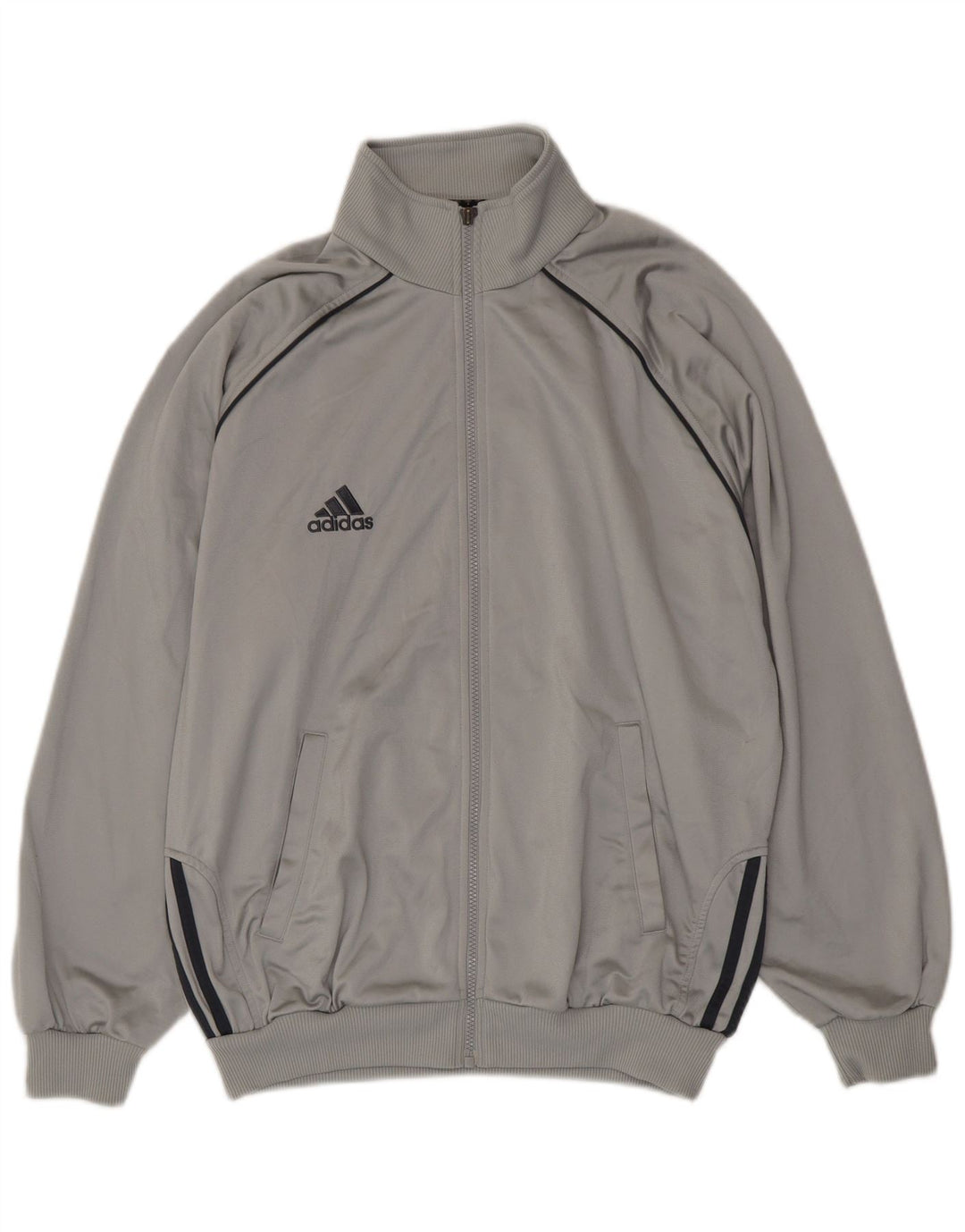 Adidas Mens Loose Fit Tracksuit Top Jacket UK 40/42 Médio Cinza Poliéster