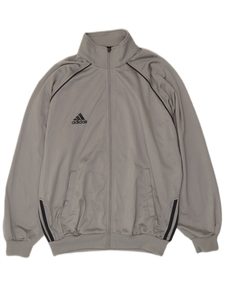 Adidas Mens Loose Fit Tracksuit Top Jacket UK 40/42 Médio Cinza Poliéster