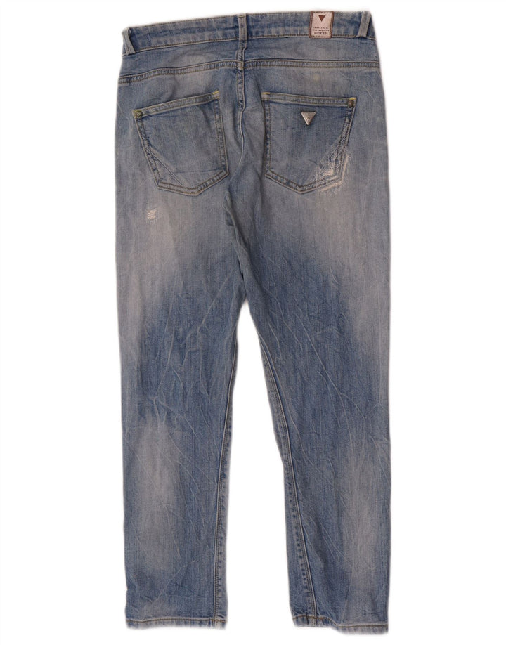 Guess Jeans femininos desgastados slim W26 L24 algodão azul