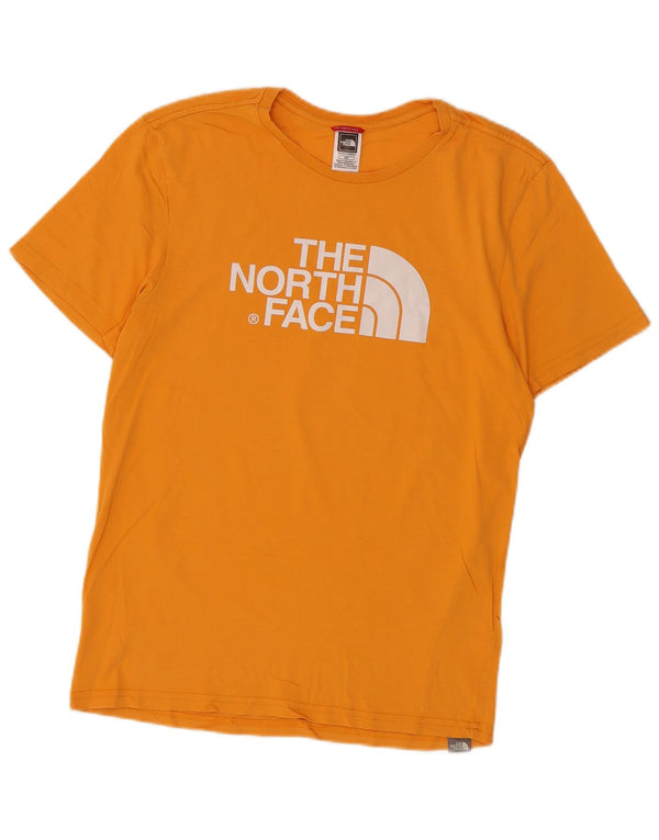 Camiseta masculina The North Face com estampa gráfica pequena de algodão amarelo