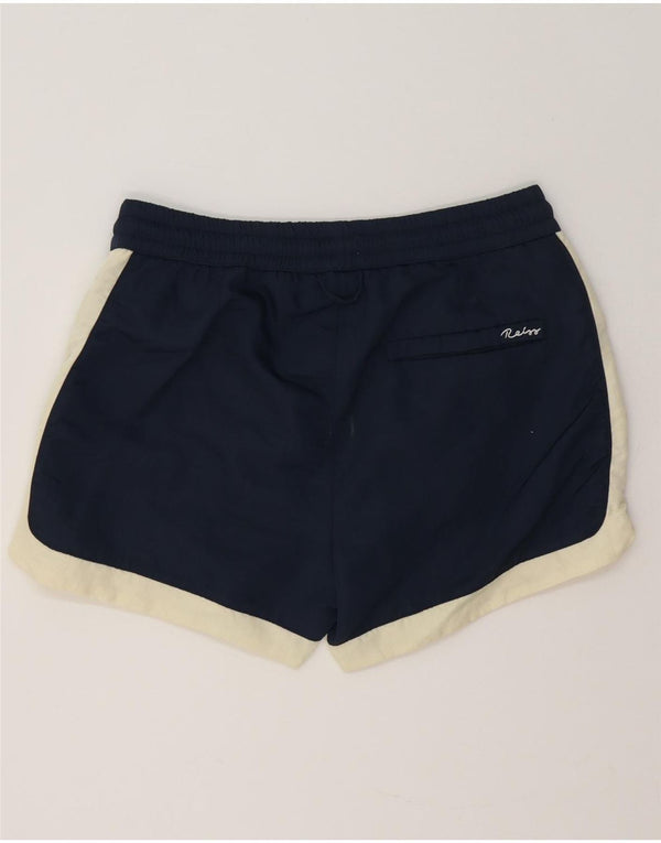 Shorts esportivos femininos Reiss UK 4 XS azul marinho colorblock poliamida