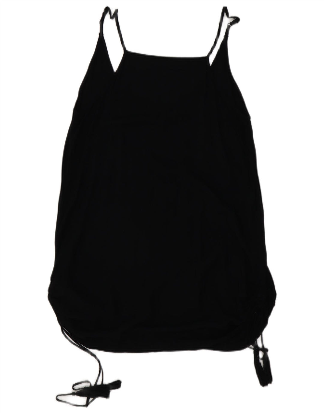 HARLEY Womens Cami Top UK 10 Pequeno Rayon Preto