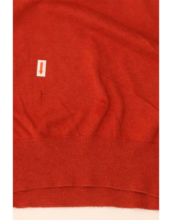 Suéter masculino Massimo Dutti com decote em V 2XL algodão vermelho