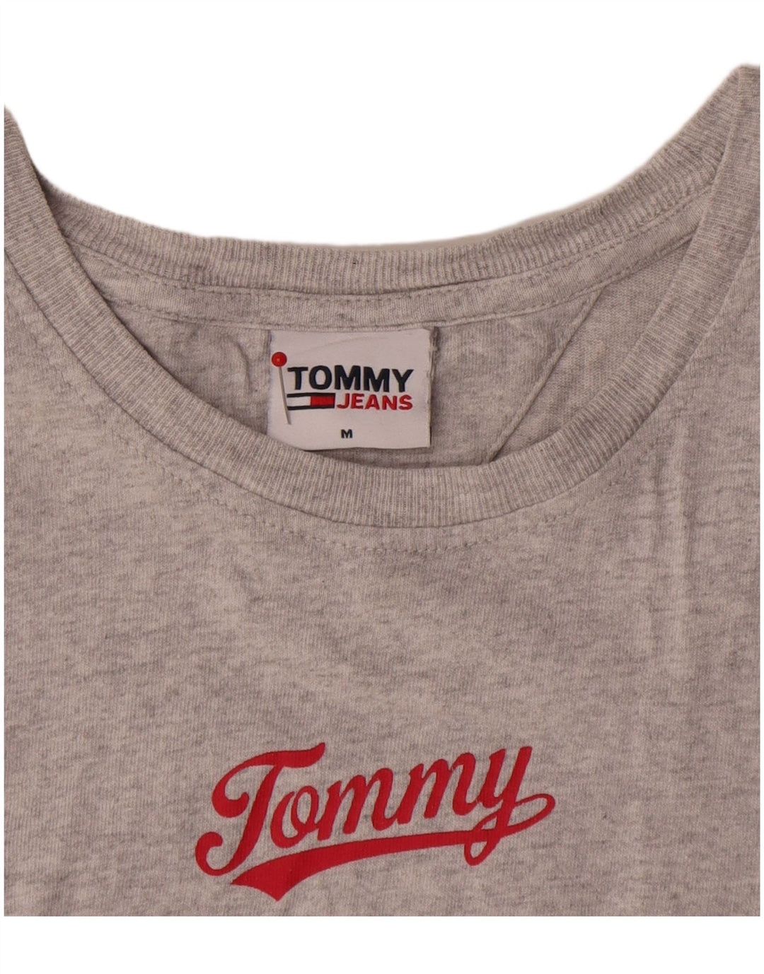 Camiseta masculina Tommy Hilfiger com estampa gráfica cinza médio algodão