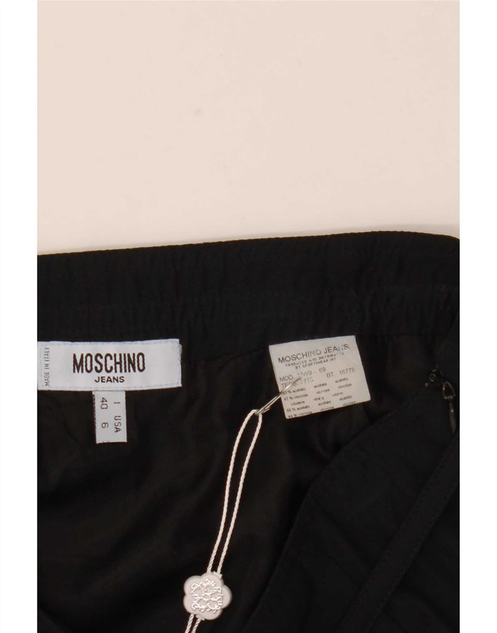 Mini saia feminina Moschino IT 40 pequena W27 acetato preto